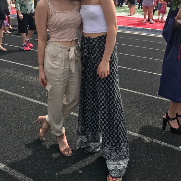 paisley print black and white palooza pants - Picture 1 of 6